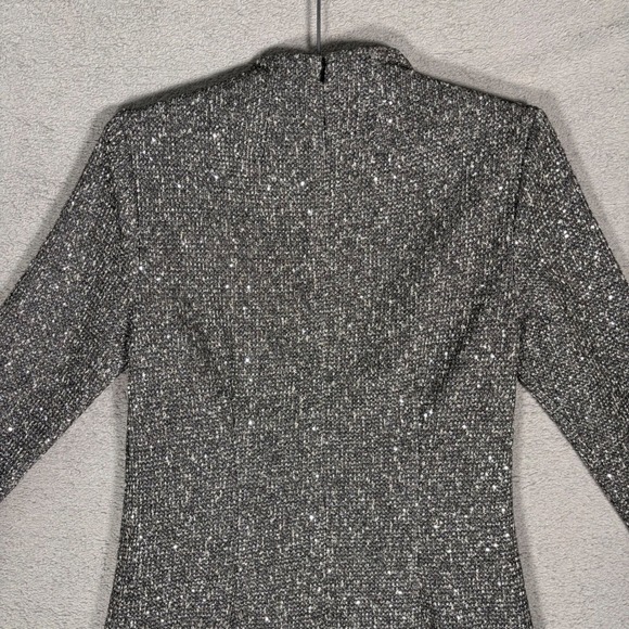J McLaughlin Henrika Dress Women's Size M Charcoal Sequin Sparkle Sheath Tweed - Picture 12 of 16